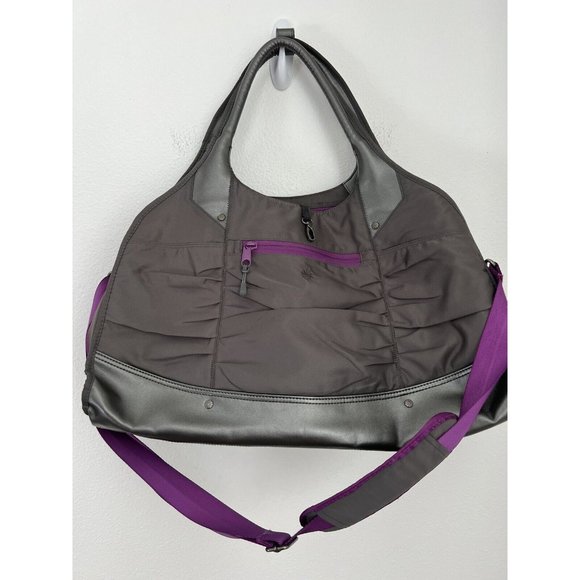 Athleta Handbags - Athleta Kinetic Gym Duffle Bag, Purple And Gray  (ONE SIZE)  Excellent Yoga
